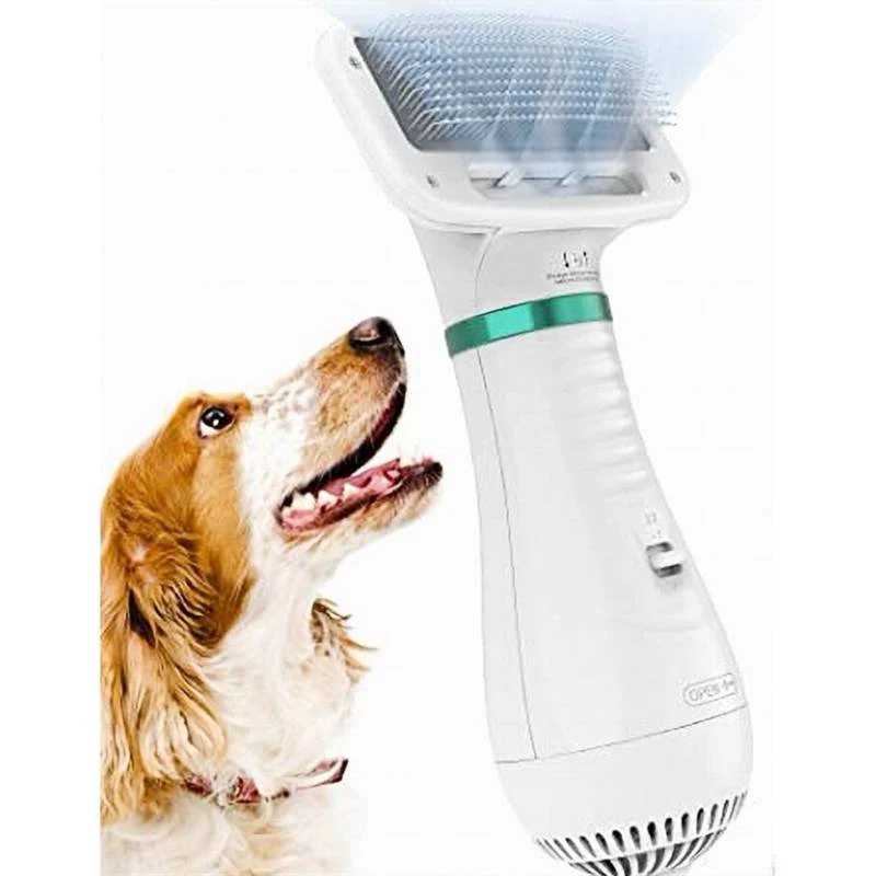 Cepillo secador de pelo 2 en 1, cepillo secador de pelo para perros,  cepillo secador de pelo para perros húmedo y seco, con 3 ajustes de flujo  de